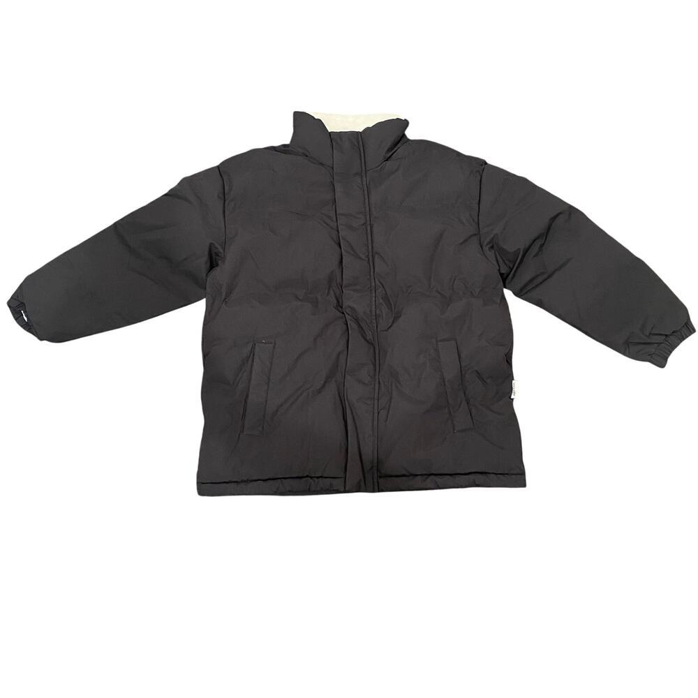Men's Ultra-Warm Quilted Zip-Up Fleece Lined Jacket in Black, Size S​